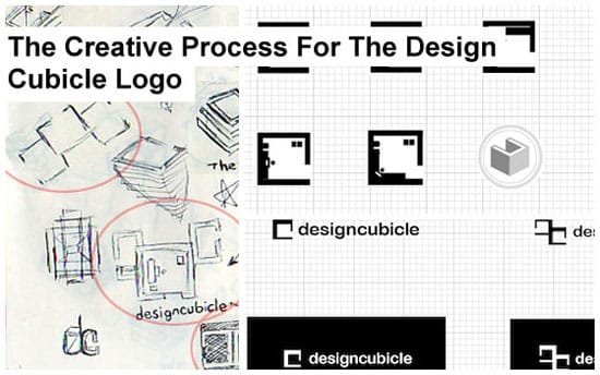 creative process of the design cubicle logo