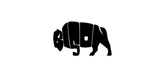 bison animal logo design