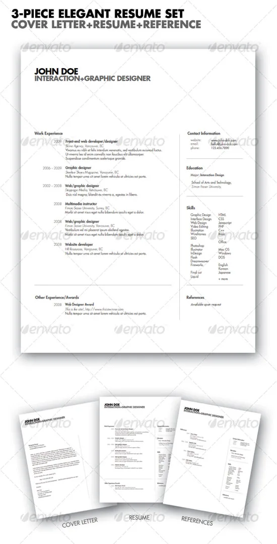 Get your Dream Job - 15 Clean & Elegant Resume Templates