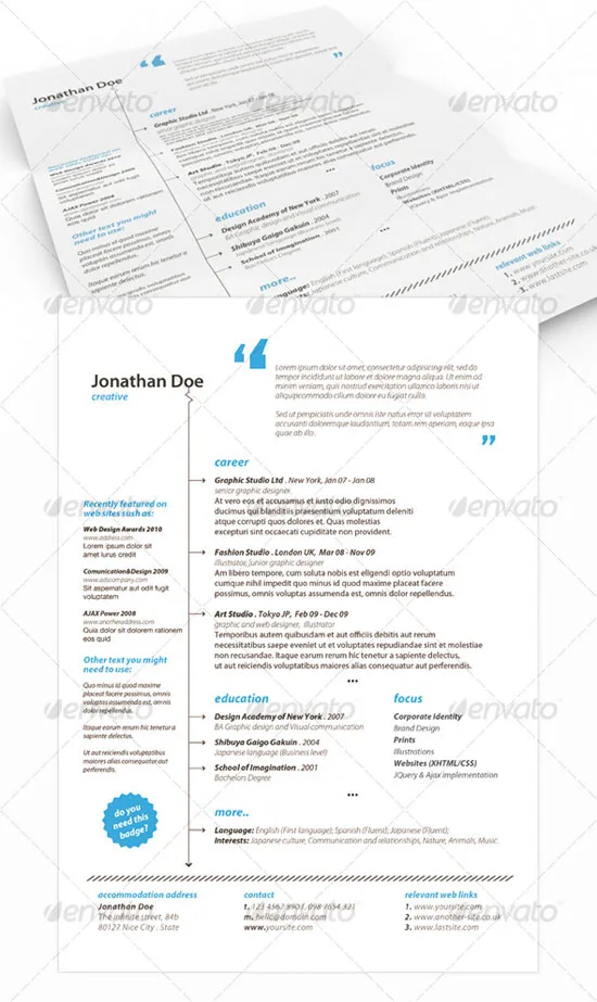 Get your Dream Job - 15 Clean & Elegant Resume Templates
