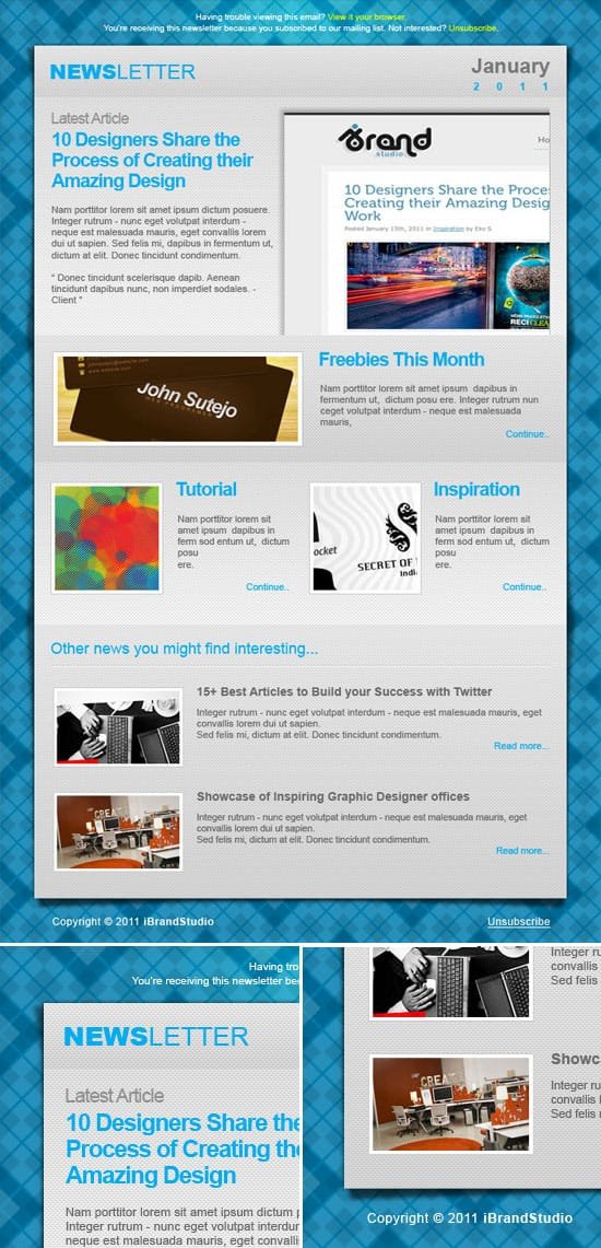 Blogger Newsletter Template with Beautiful Textures