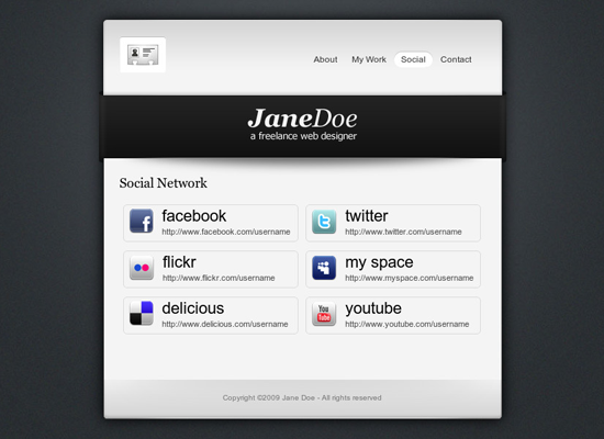 30 Elegant Grey Light vCard Designs