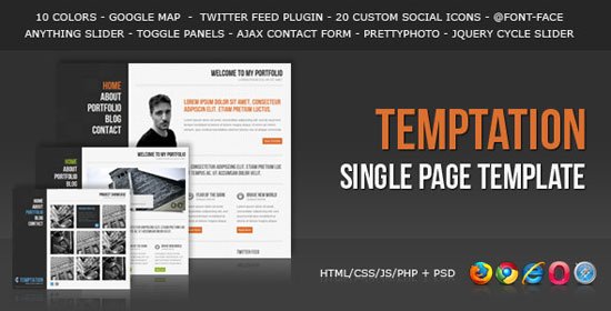 Creative Single Page Portfolio Templates