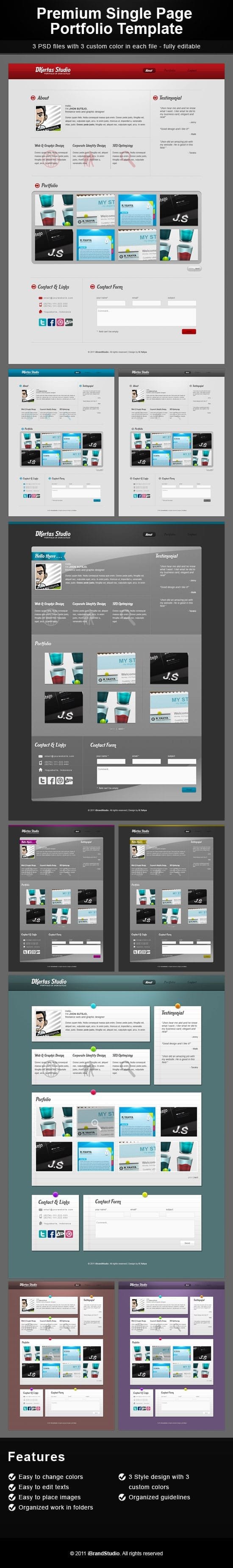 DKertas Single Page Portfolio PSD Template