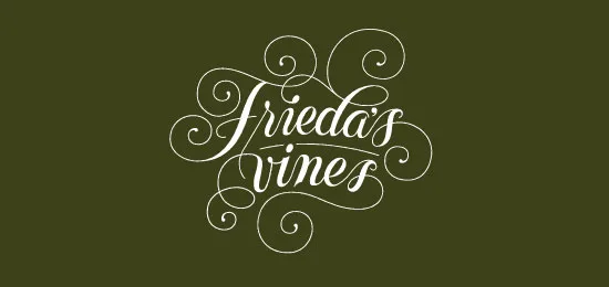 Frieda's vines collection of 46 beautiful logos using handwriting fonts