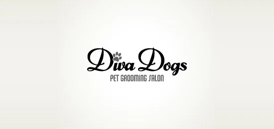 Diva Dogs Pet Grooming Salon collection of 46 beautiful logos using handwriting fonts