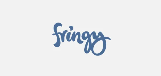 Fringy collection of 46 beautiful logos using handwriting fonts