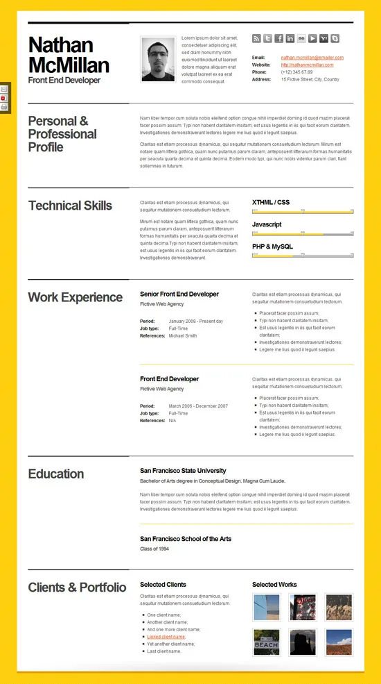 Bold - CV / Resume Template - Minimal & Smart Beautiful Resume Templates