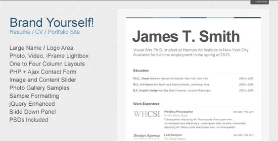 Brand Yourself - Resume / CV / Portfolio Beautiful Resume Templates