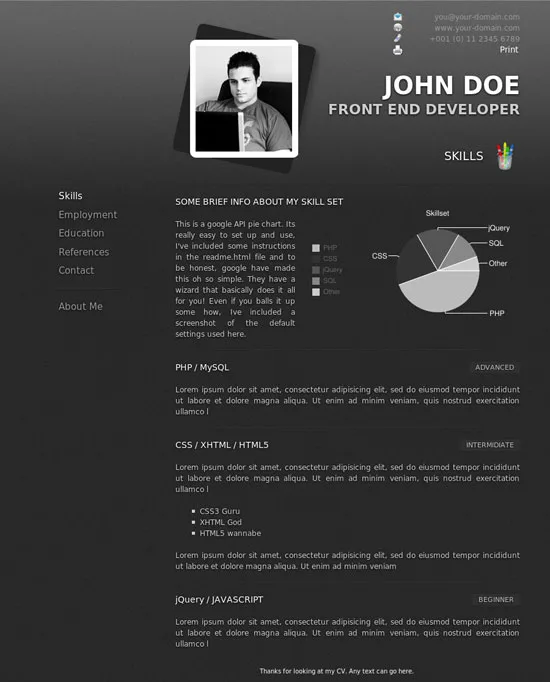 ProCV - Professional Online Resume / CV Beautiful Resume Templates