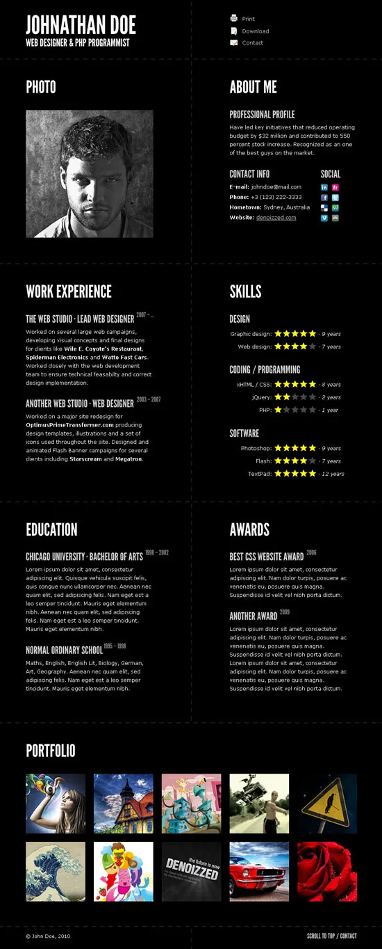 Typographic CV - impressive resume template Beautiful Resume Templates