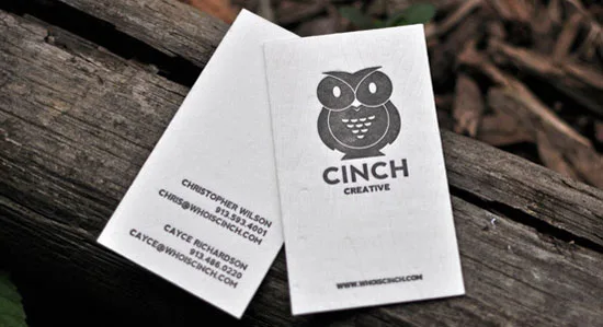 CINCH CREATIVE vertical business cards