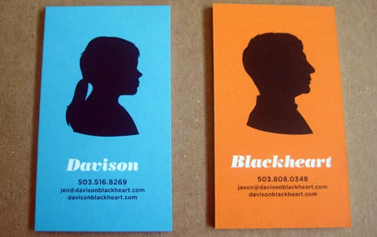 Davison Blackheart vertical business cards