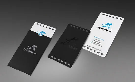 Hero film vertical business cards