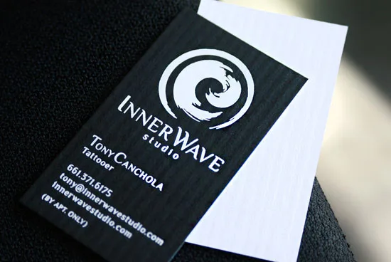 Inner Wave Studios vertical business cards
