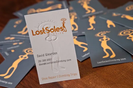 Lost Soles vertical business cards