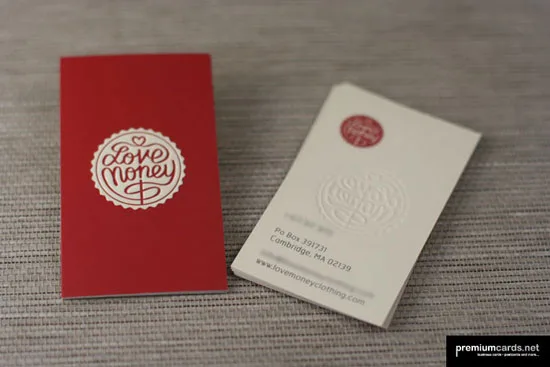 Love Money vertical business cards