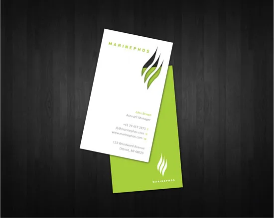 Marinephos vertical business cards