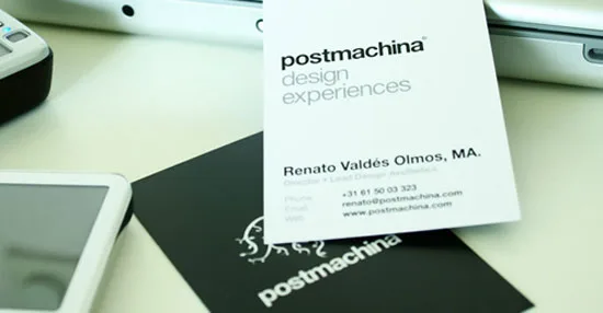 Postmachina vertical business cards