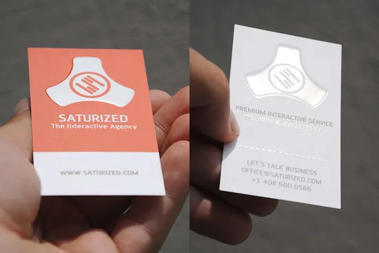 Saturized vertical business cards