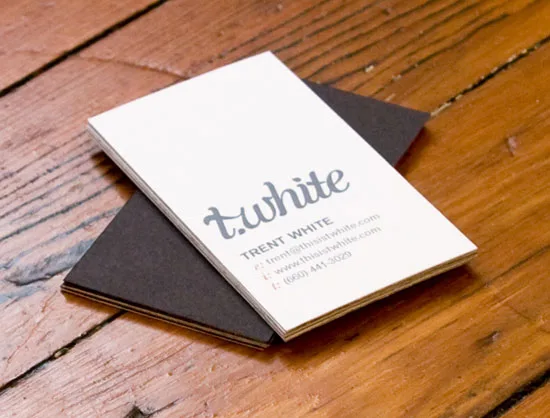 TWhite vertical business cards