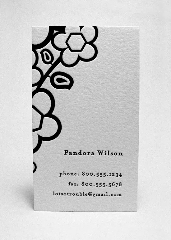 The Femme Fatale vertical business cards
