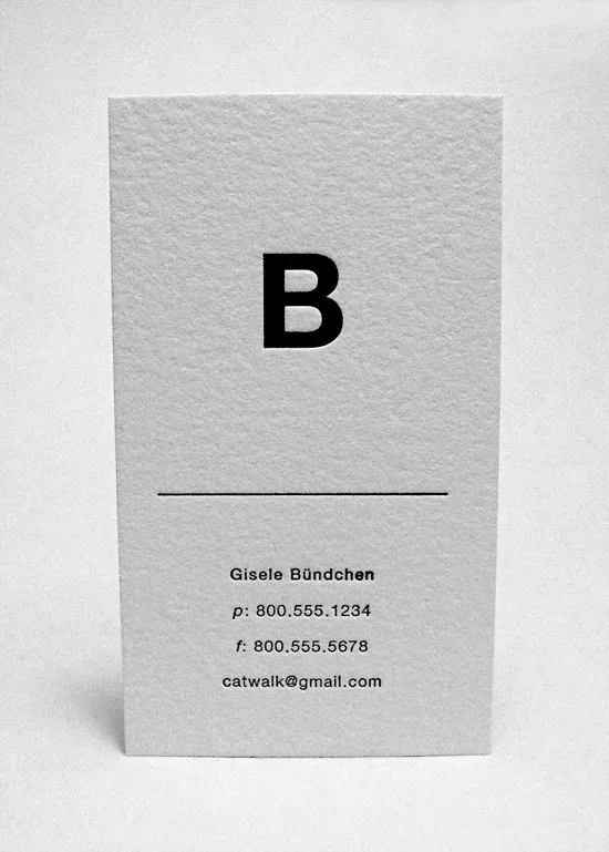 The Runway vertical business cards