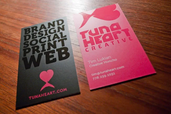 Tunaheart vertical business cards