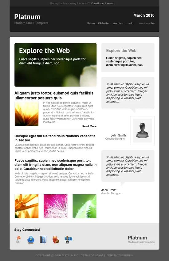 Platnum Email Template, 6 Layouts, 8 Colors best email marketing