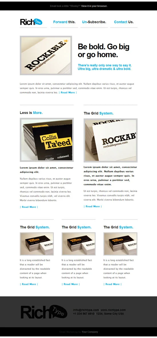 Rich Typography Email Template best email marketing