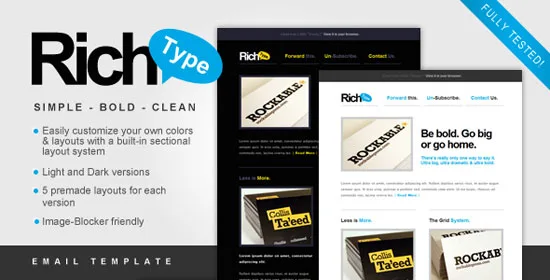 Rich Typography Email Template best email marketing