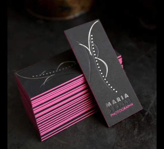 Maria Bernal letterpress business cards