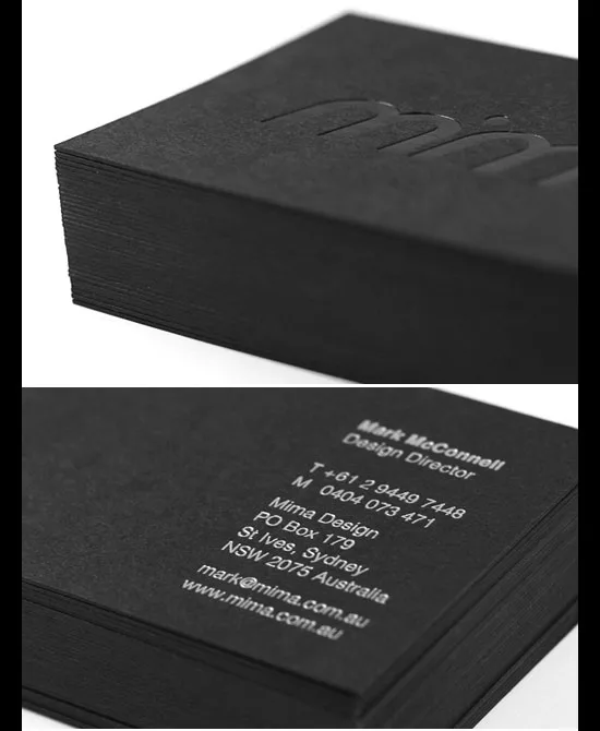 Mima letterpress business cards