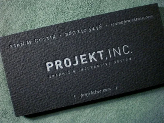 Projekt letterpress business cards