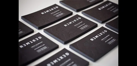 R3M1X3D letterpress business cards