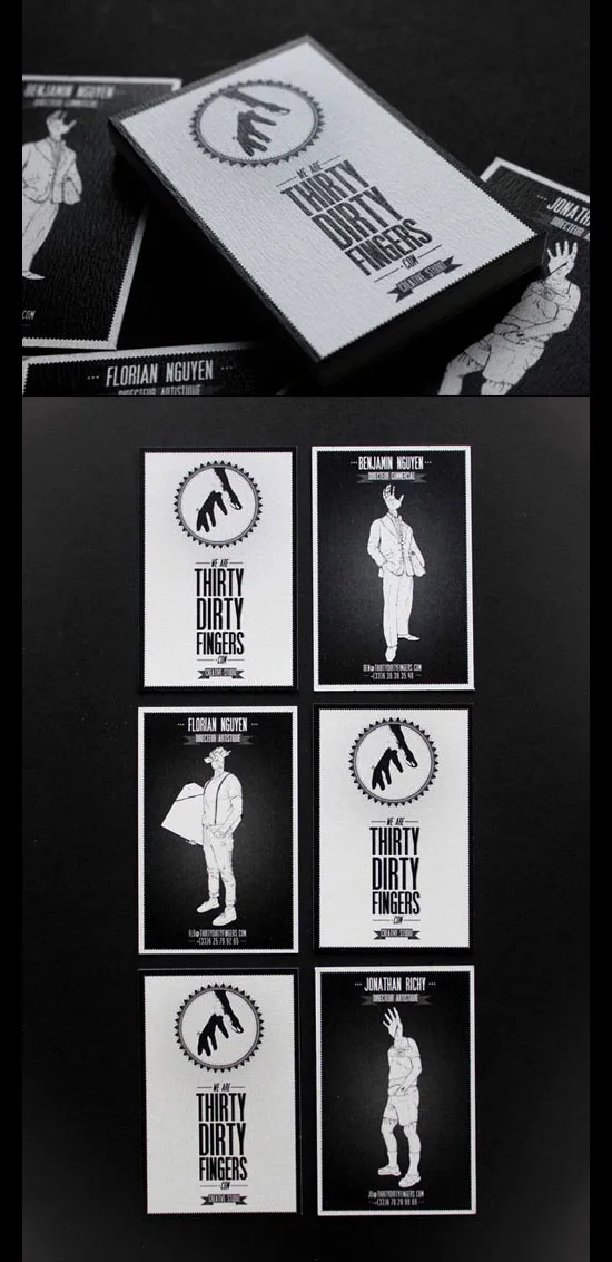 Thirty Dirty Fingers letterpress business cards