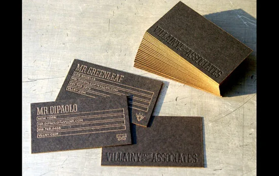 Villainy and Associates letterpress business cards