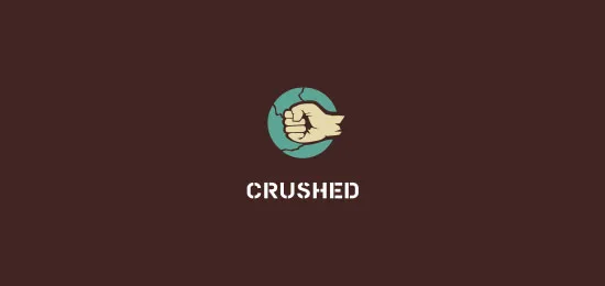 Crushed hand logos
