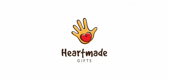 Heartmade hand logos