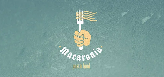 Macaronia hand logos