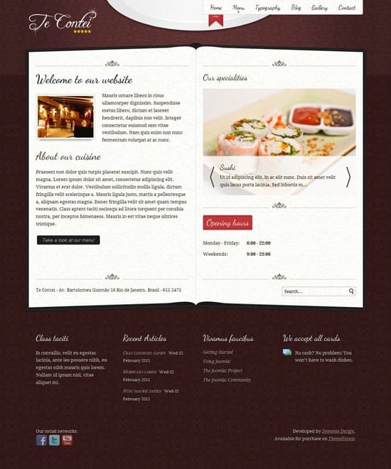 Restaurant Website Templates