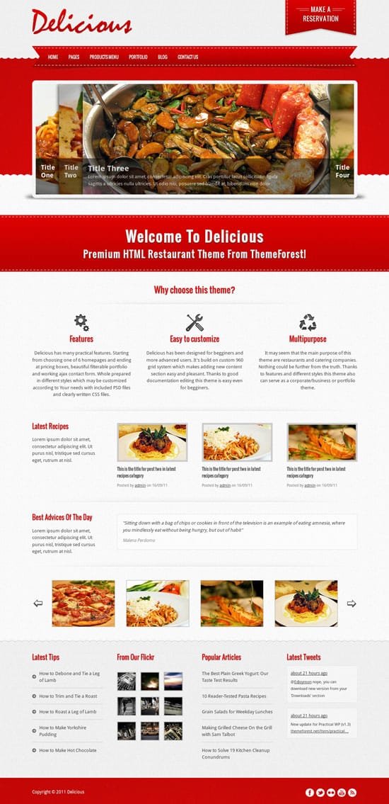 Restaurant Website Templates