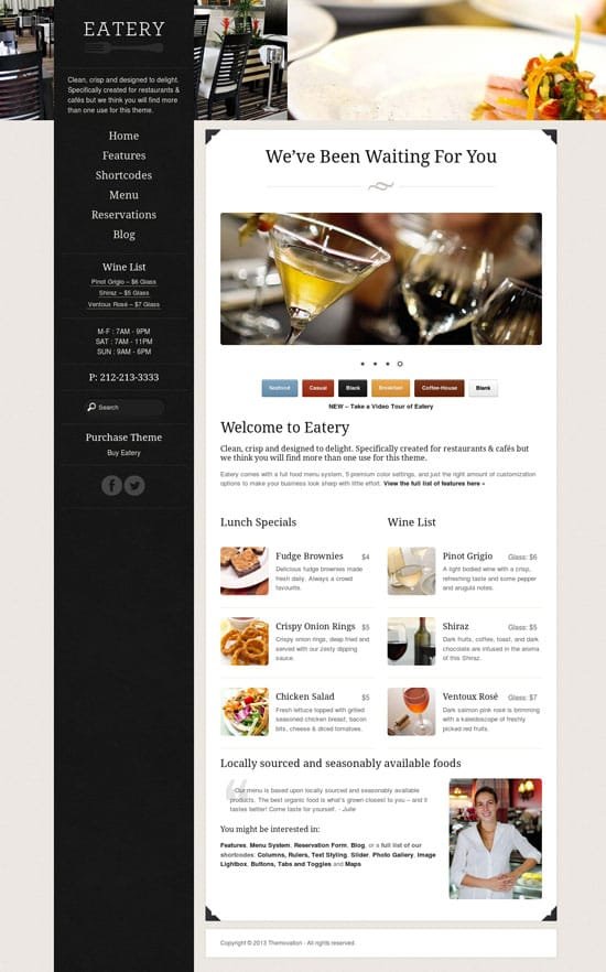 Restaurant Website Templates