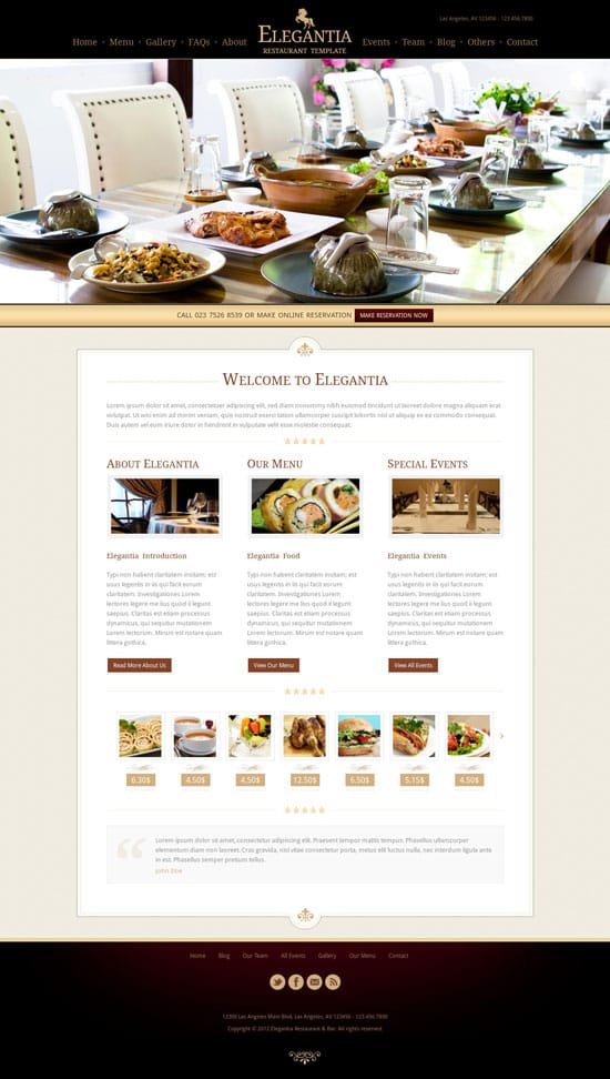 Restaurant Website Templates