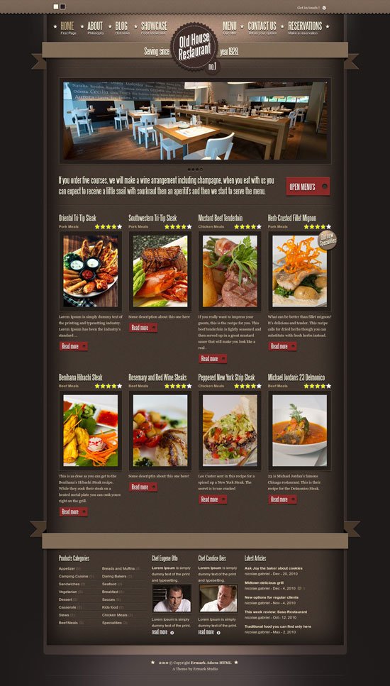 Restaurant Website Templates