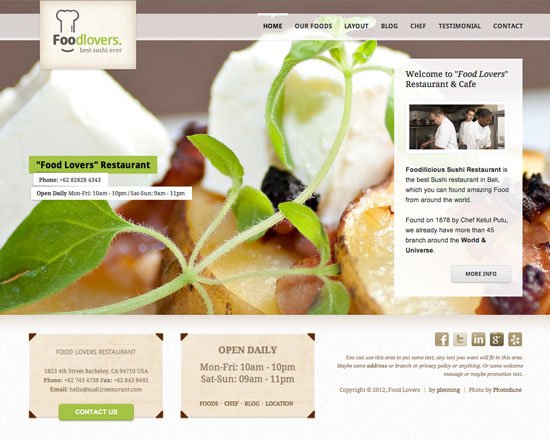 Restaurant Website Templates