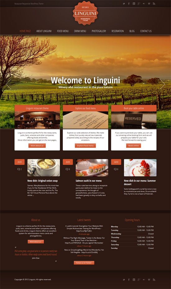 Restaurant Website Templates