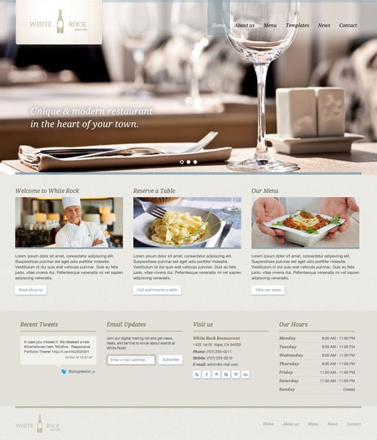 Restaurant Website Templates