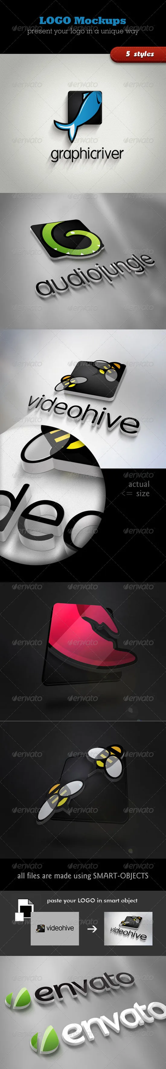 3D Logo Mockups Photorealistic Logo Mockups