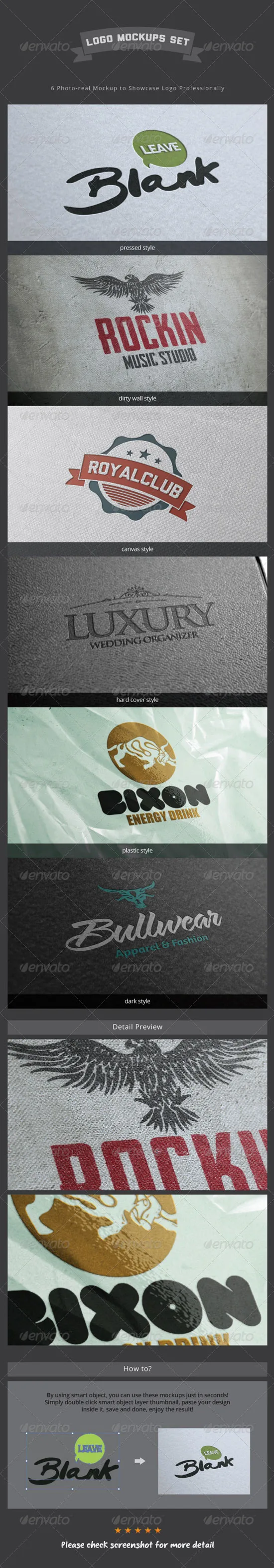 Logo Mockup Set Photorealistic Logo Mockups